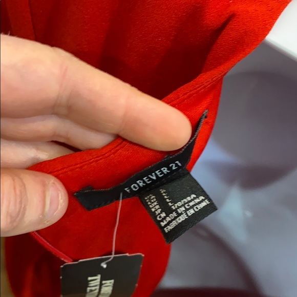 Forever 21 bright red dress sz L nwt $25 nice - Picture 7 of 10